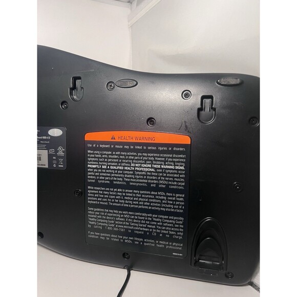 Microsoft Natural Ergonomic USB Wired Black Keyboard 4000 V1.0 KU-0462 Tested - Picture 5 of 5